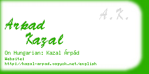 arpad kazal business card